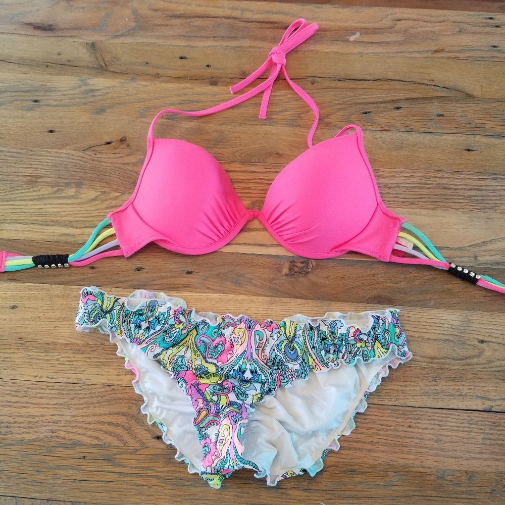 Victorias Secret Bikini Swim 34B Rhinestone